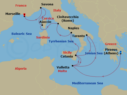 Itinerary map