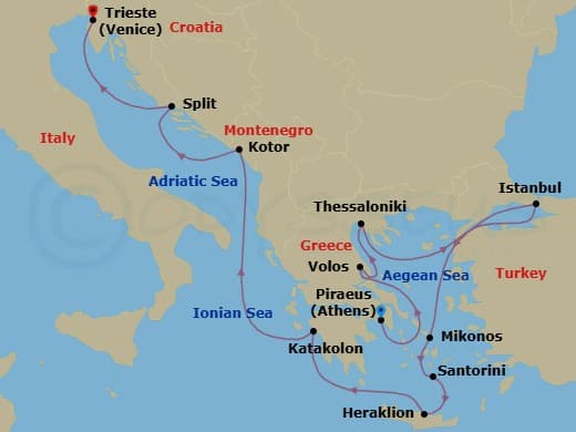 Itinerary map