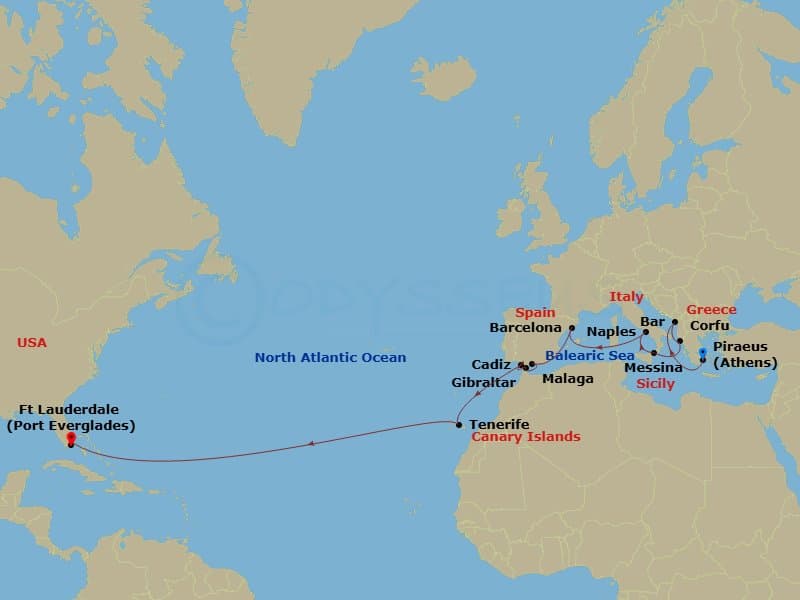 Itinerary map