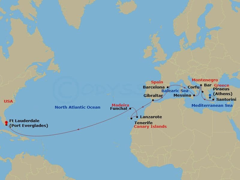 Itinerary map