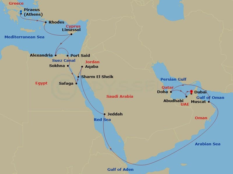 Itinerary map