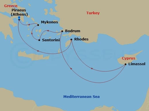 Itinerary map