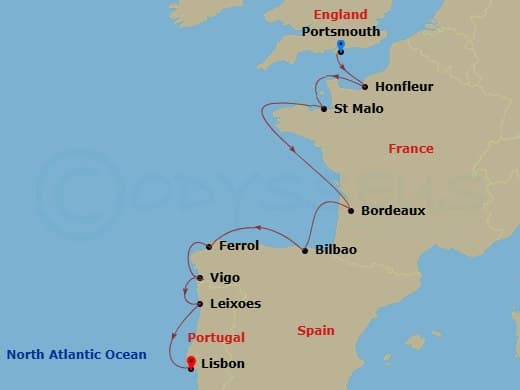 Itinerary map