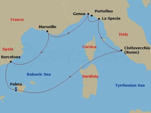 Itinerary map