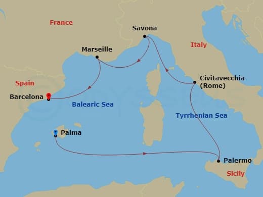 Itinerary map