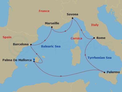Itinerary map