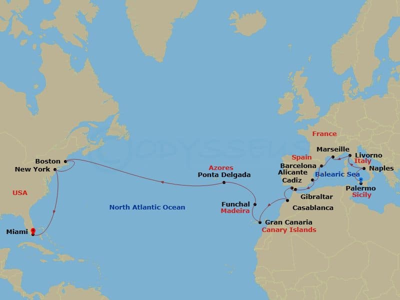 Itinerary map