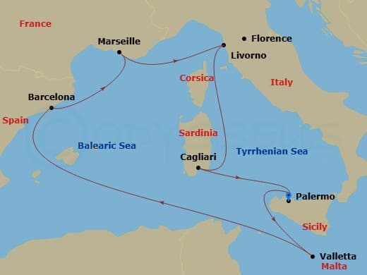 Itinerary map