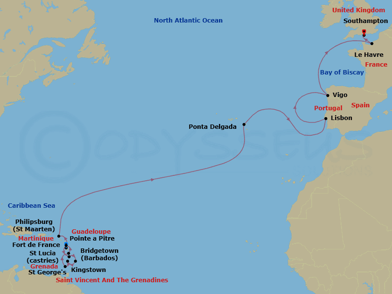 Itinerary map