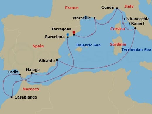 Itinerary map