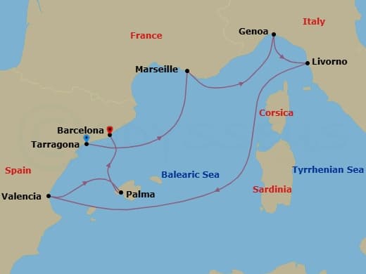 Itinerary map