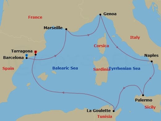Itinerary map