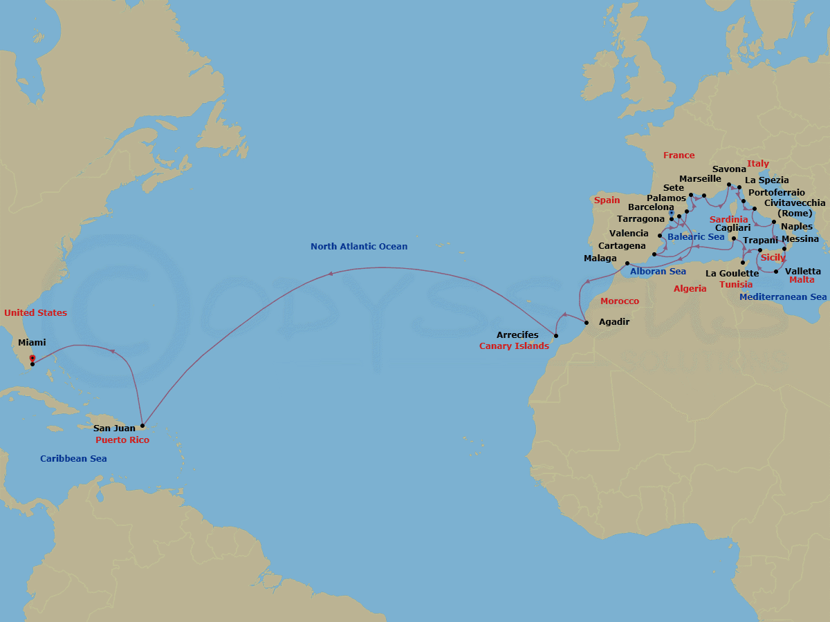 Itinerary map