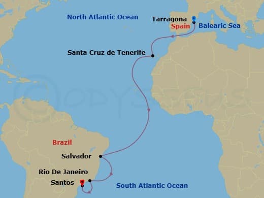 Itinerary map