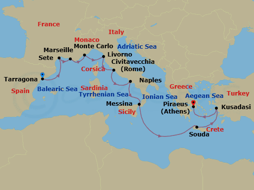 Itinerary map