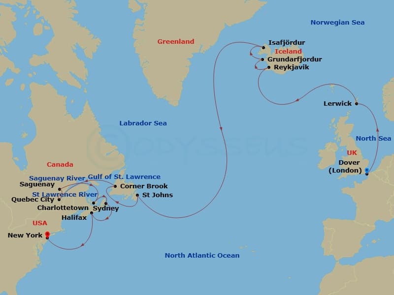 Itinerary map
