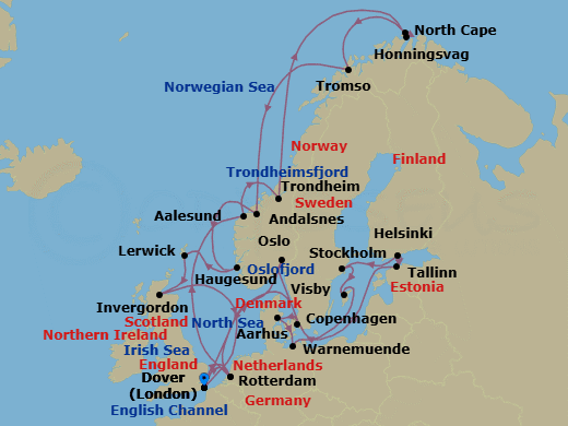 Itinerary map