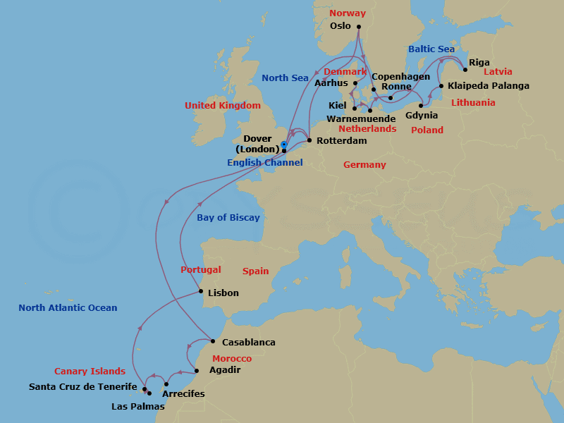 Itinerary map