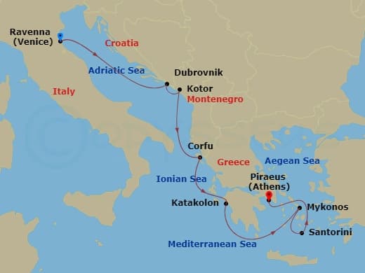 Itinerary map