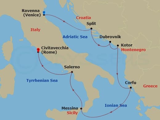 Itinerary map