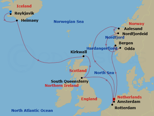 Itinerary map