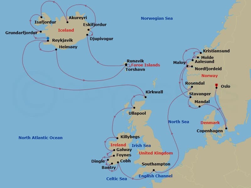 Itinerary map