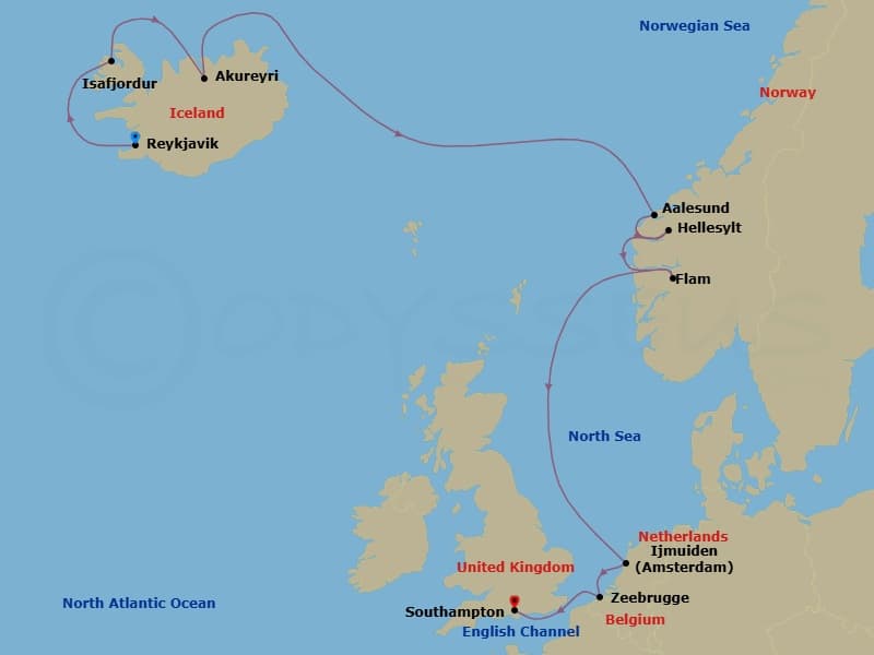 Itinerary map