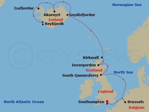 Itinerary map