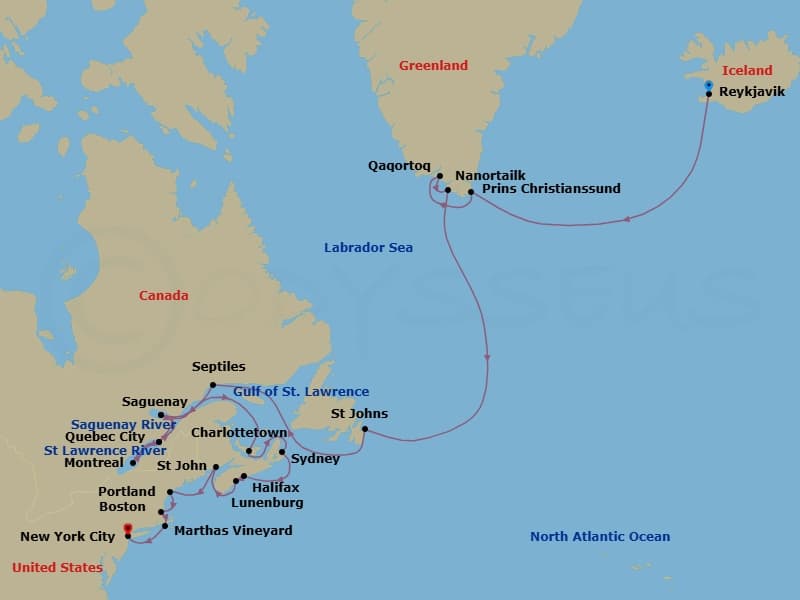 Itinerary map