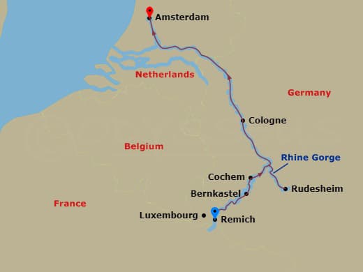 Itinerary map