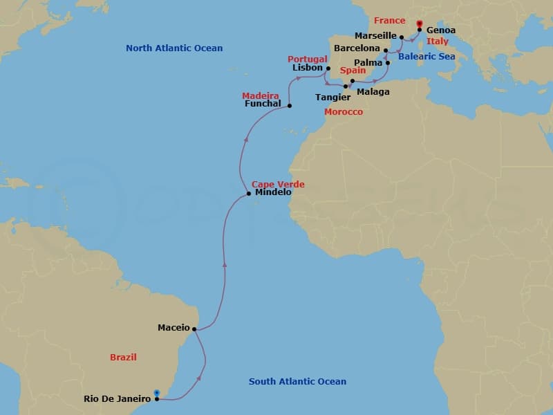 Itinerary map