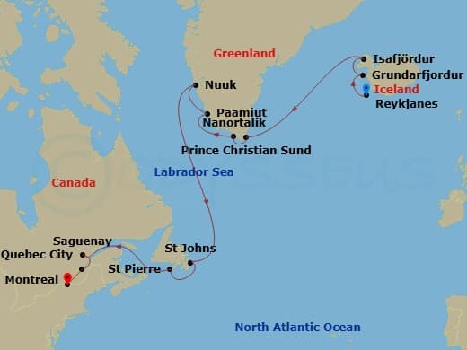 Itinerary map