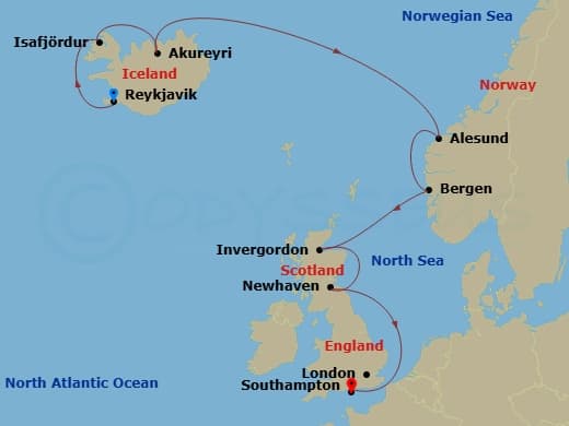 Itinerary map