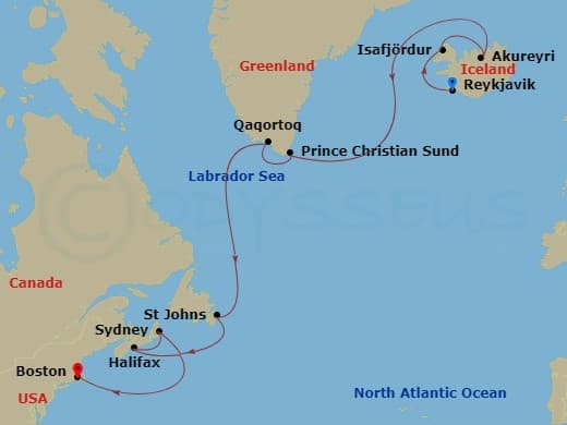 Itinerary map