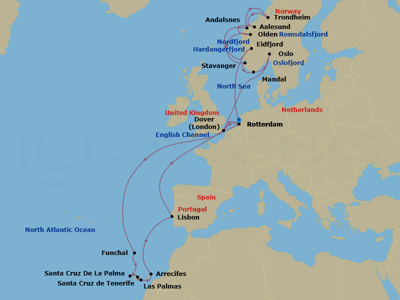 Itinerary map