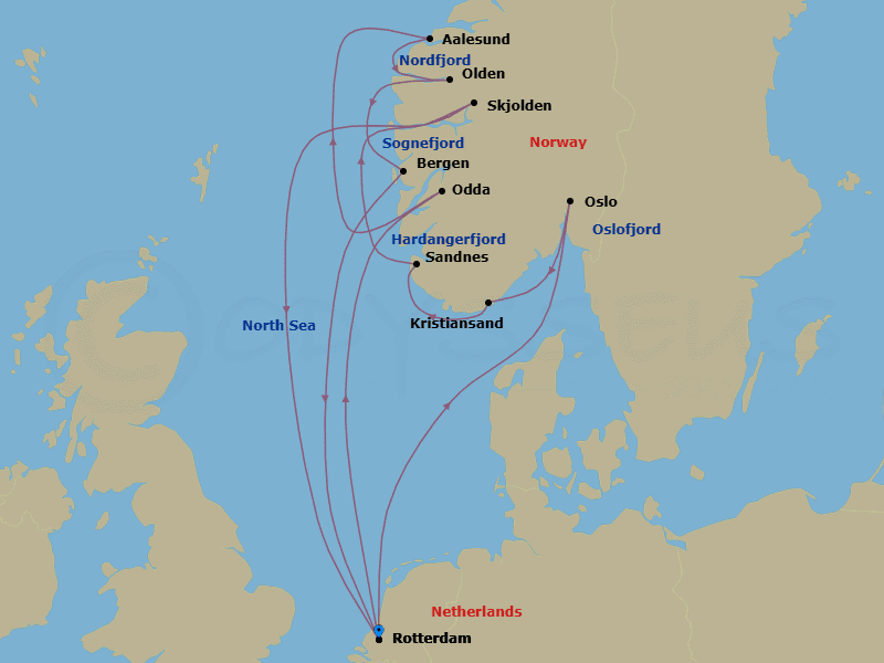 Itinerary map
