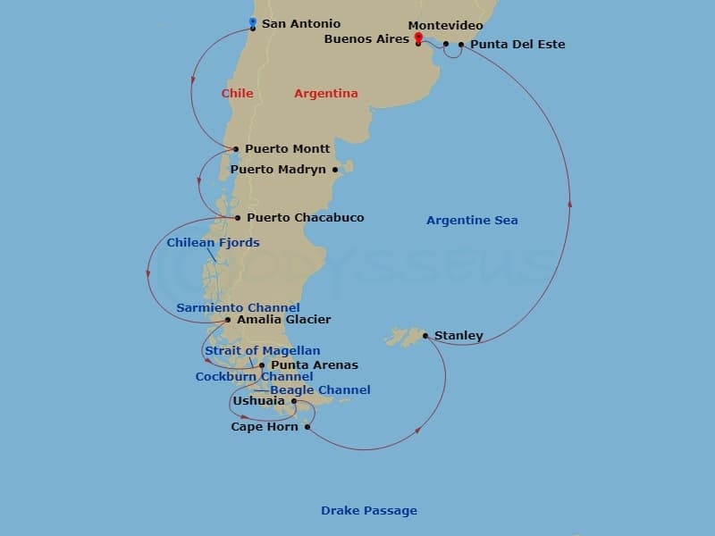 Itinerary map