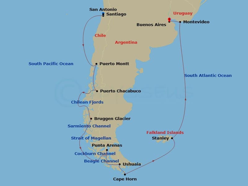 Itinerary map