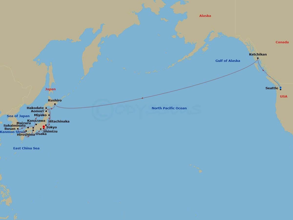 Itinerary map
