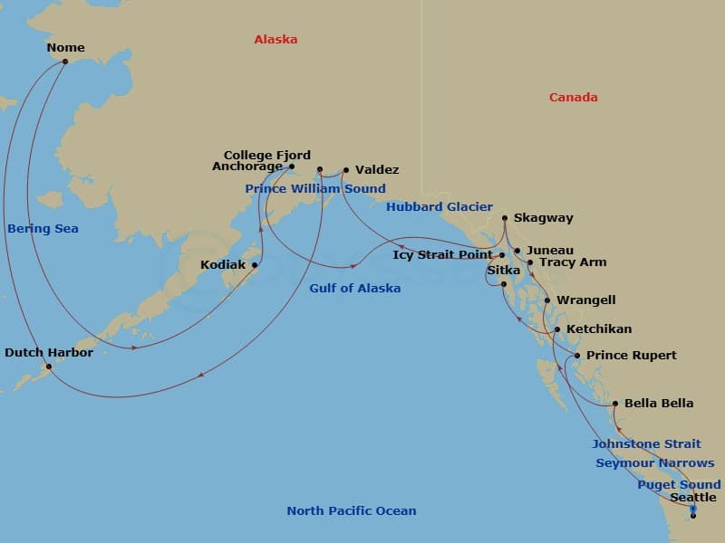 Itinerary map