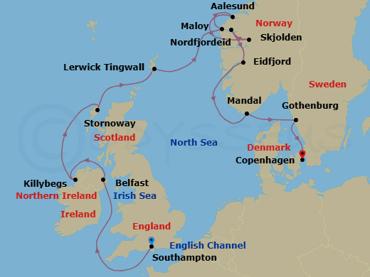 Itinerary map