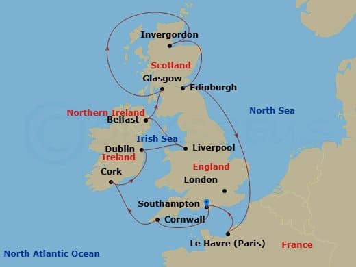Itinerary map