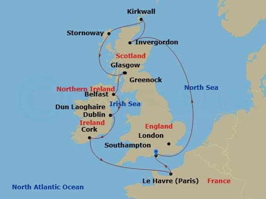 Itinerary map