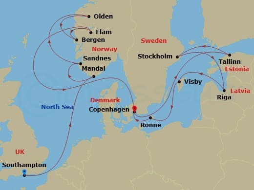 Itinerary map