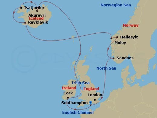 Itinerary map