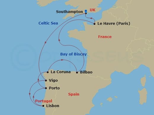 Itinerary map