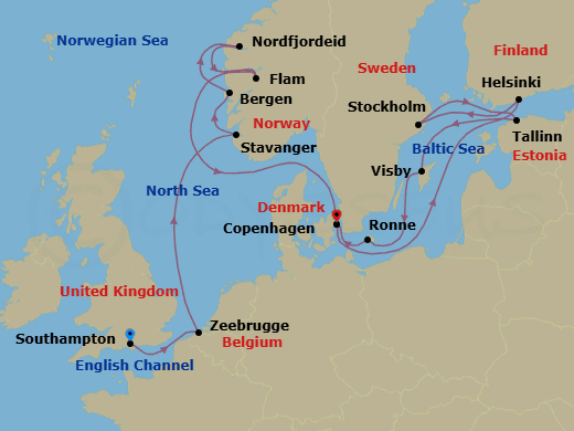 Itinerary map