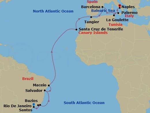 Itinerary map
