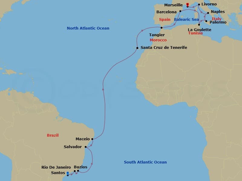 Itinerary map