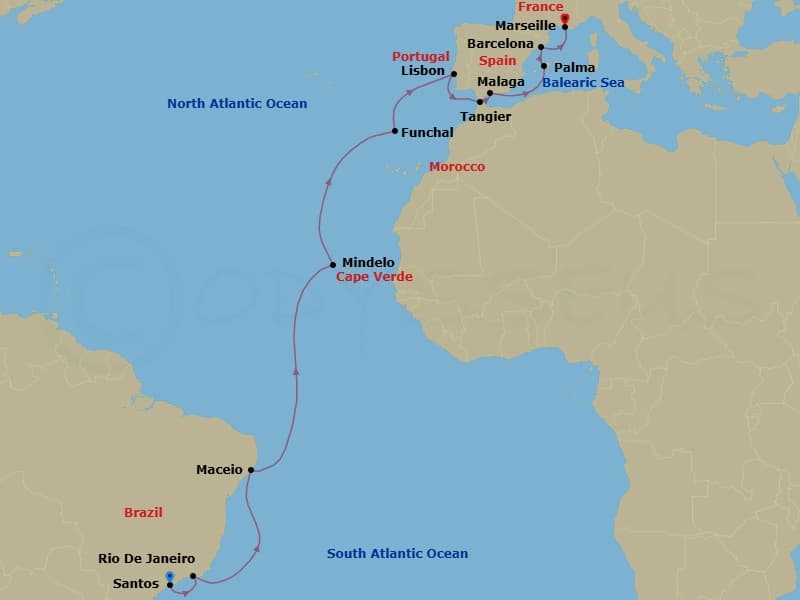 Itinerary map